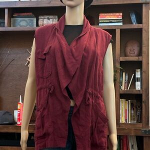 Free People Red Sleeveless Vest